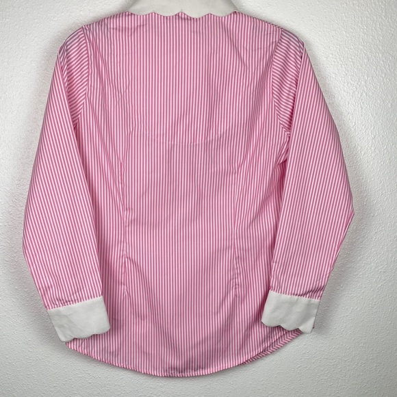 Gretchen Scott Designs Pink and White Button-Down Shirt Size S 65%. Polyester - Picture 7 of 16